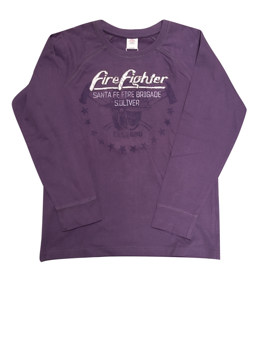 T-shirt L/M &quot;Fire Fighter&quot; S-Oliver Paars