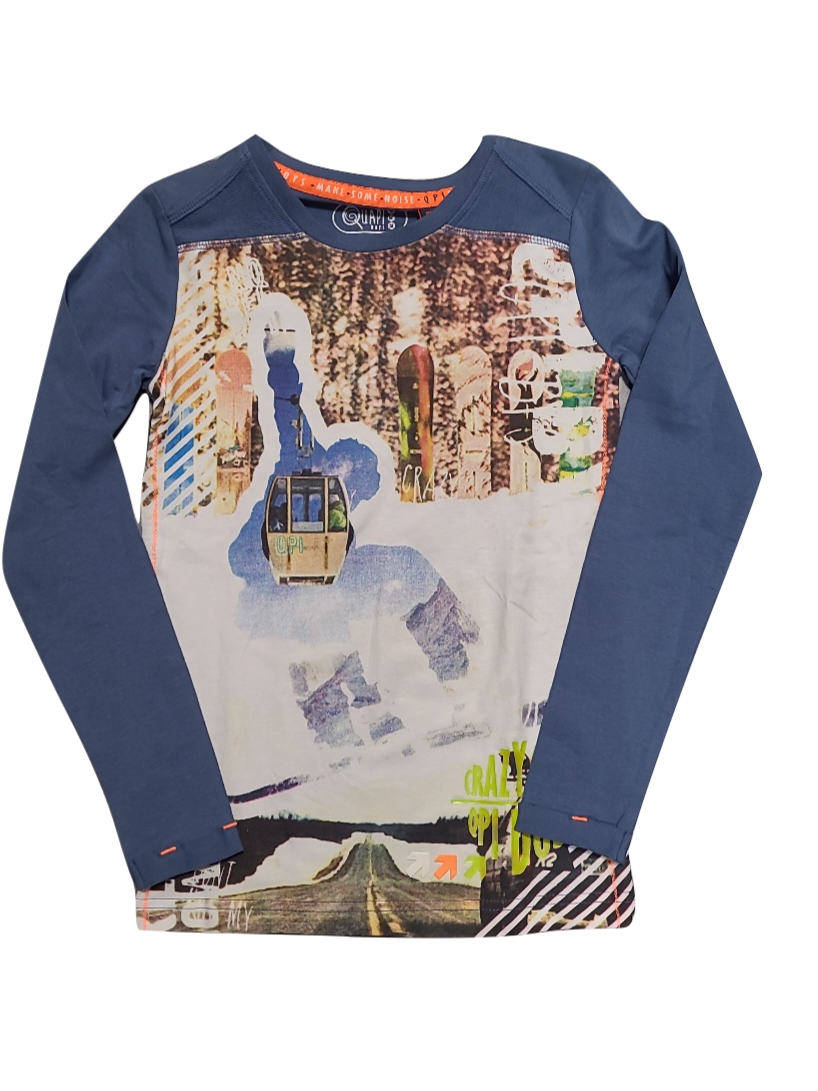 T-shirt L/M &quot;Skate&quot; Quapi Petrol Bedrukt