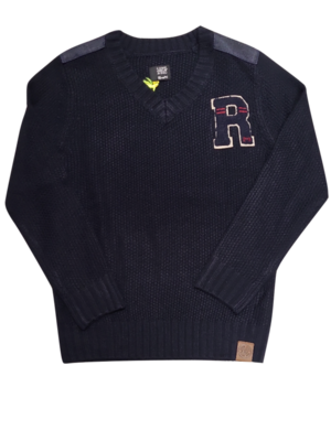 Pull Tricot "R" Rumbl Donkerblauw