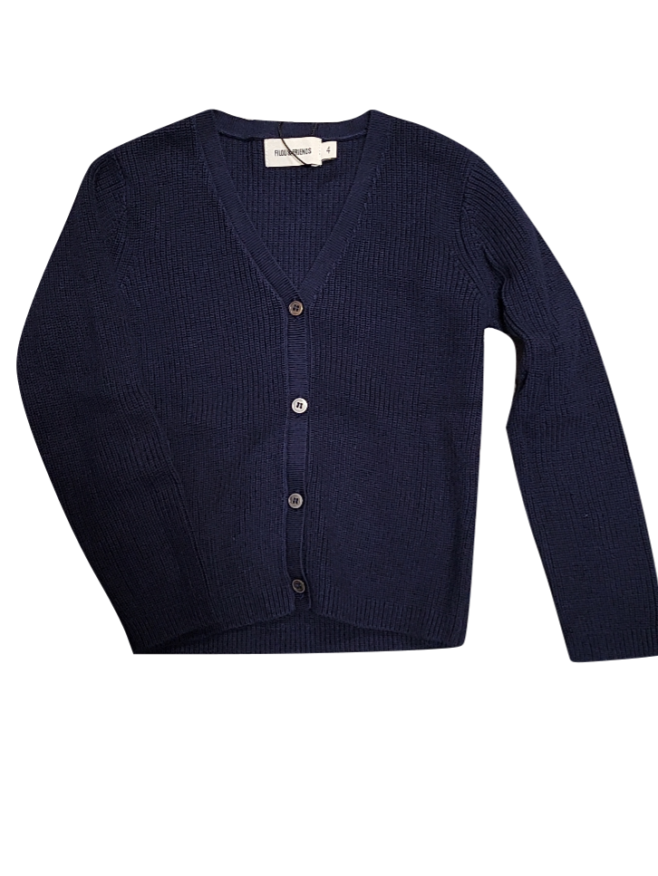 Gilet Tricot Ribbel Filou &amp; Friends Donkerblauw