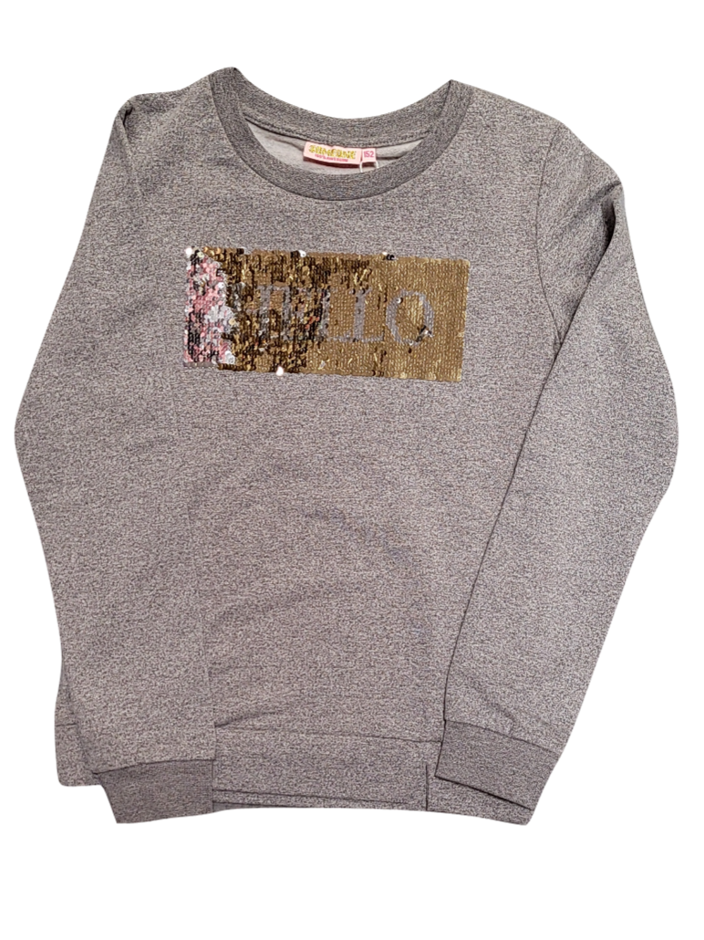 Sweater &quot;BYE&quot; Glitter Someone Grijs