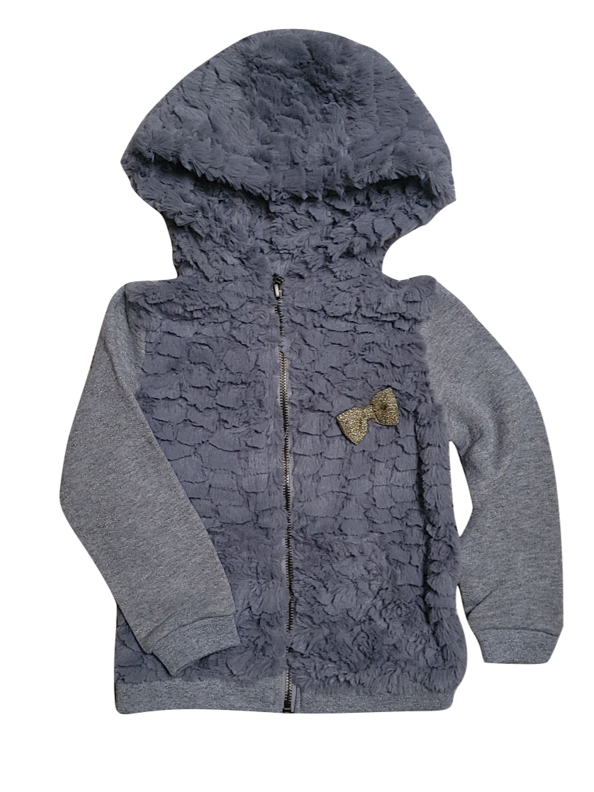 Fluffy Gilet Met Kap Someone Grijs