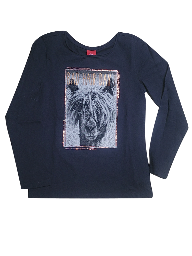 T-Shirt L/M &quot;Bad Hair Day&quot; S-Oliver Marine