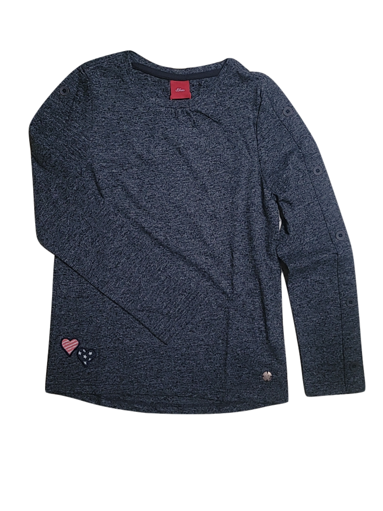 T-Shirt L/M Met Knoopjes Op Mouw S-Oliver Grijs