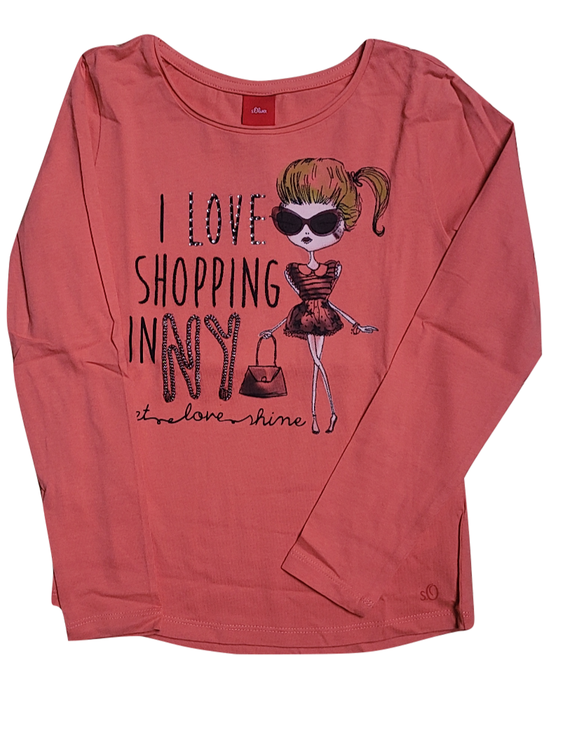 T-Shirt L/M &quot; I Love Shopping&quot; S-Oliver Koraal