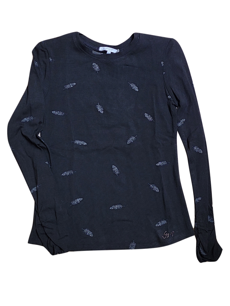 T-Shirt L/M &quot;Veertjes&quot;  Gymp Zwart
