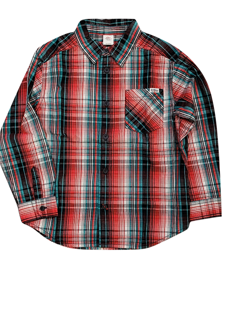 Hemd L/M S-Oliver Rood/Groen Geruit