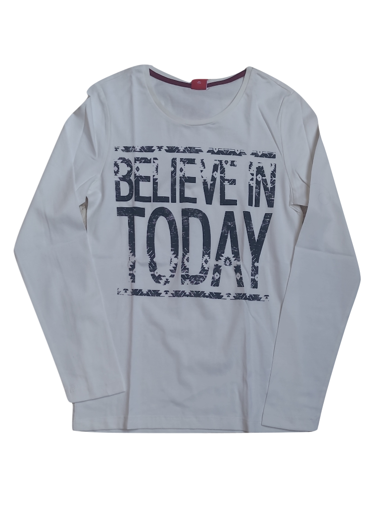 T-Shirt L/M &quot;Believe In Today&quot; S-Oliver Ecru