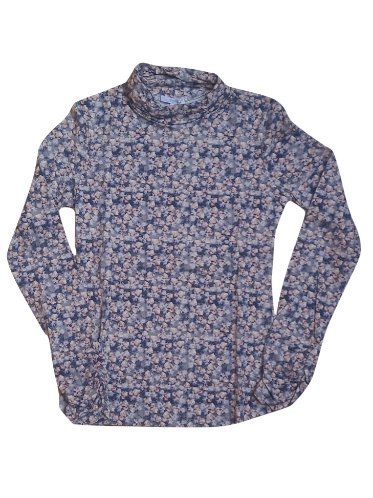 Souspull Bloemetjes Gymp Blue/Old rose