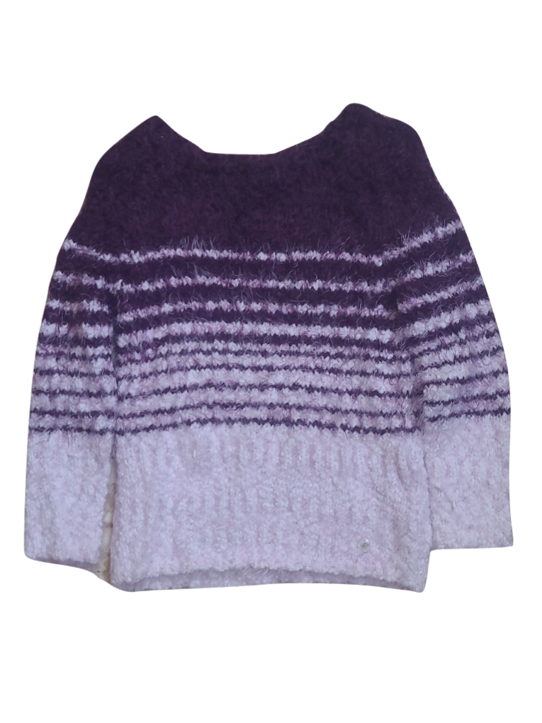Fluffy Trui S-Oliver Aubergine/Wit