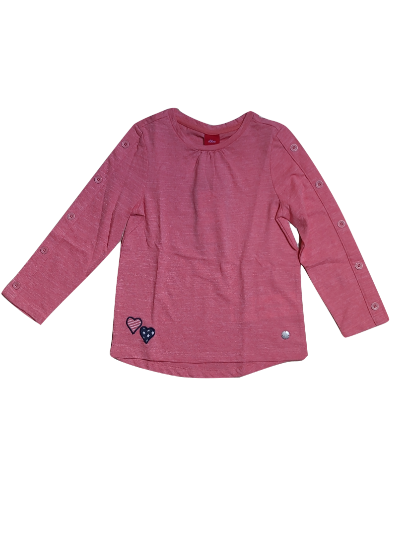 T-Shirt L/M Met Knoopjes Op De Mouwen S-Oliver Roos