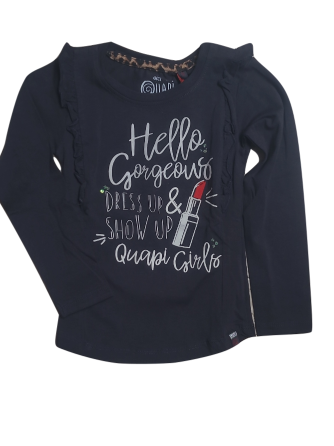 T-Shirt L/M &quot; Hello&quot; Quapi Grijs