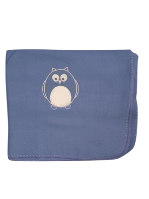 Deken &quot;Chouette&quot; Fleece Wieg 75x100cm Plum Plum Blauw