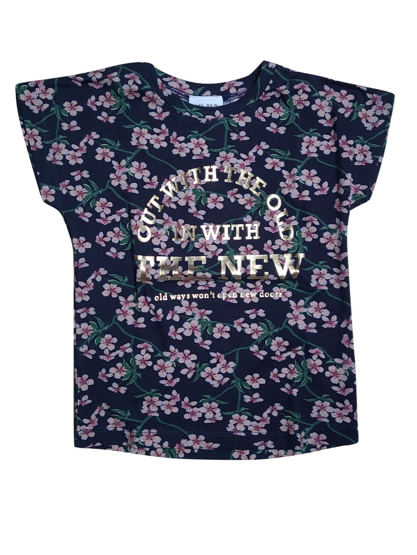 T-Shirt K/M &quot;Bloemetjes&quot; The New Marine