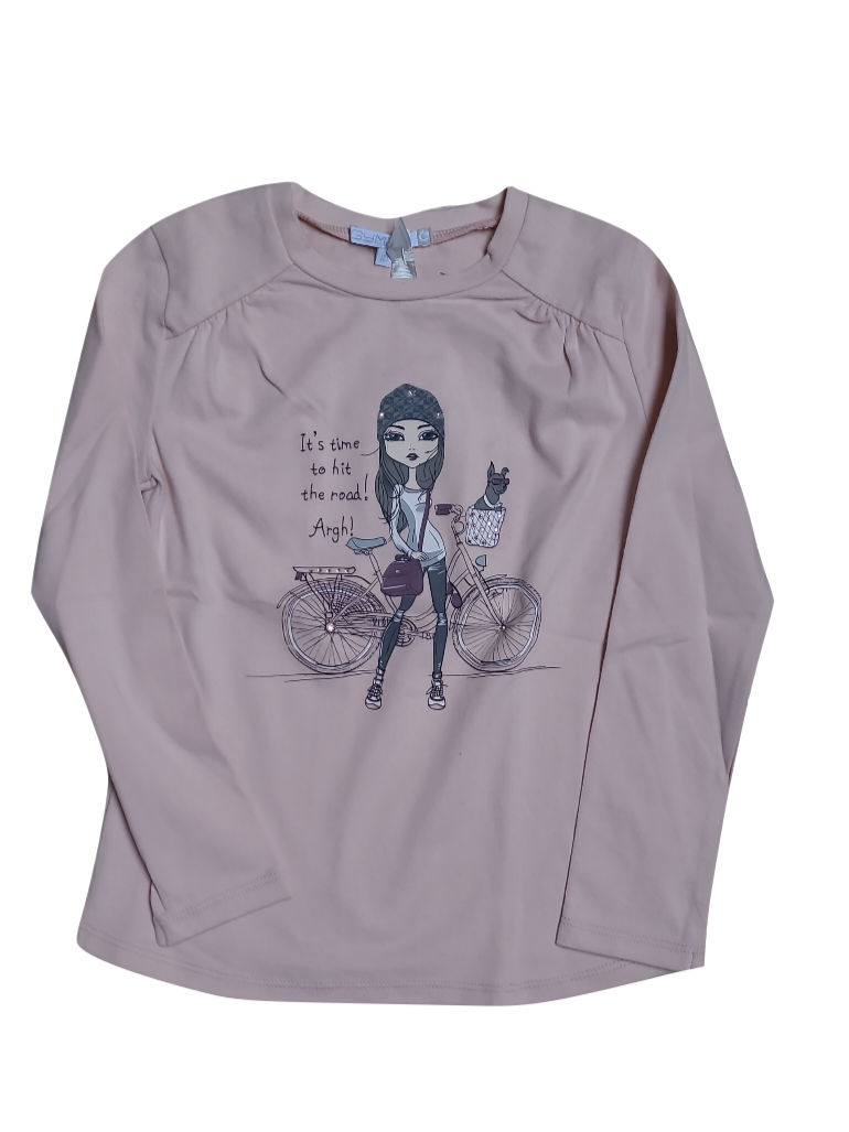 T-Shirt L/M &quot;Hit The Road&quot; Gymp Old-Rose