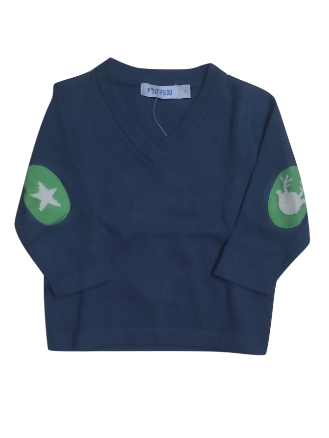 Pull Tricot P&#39;tit Filou Petrol