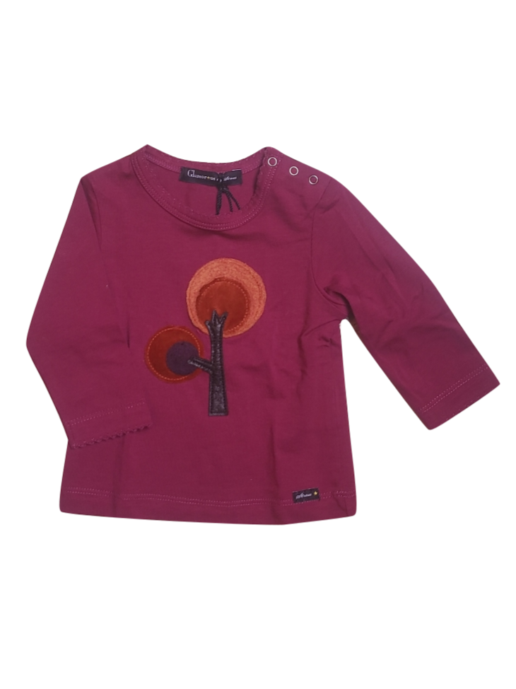 T-shirt L/M &quot;Boom&quot; Strass Bordeaux