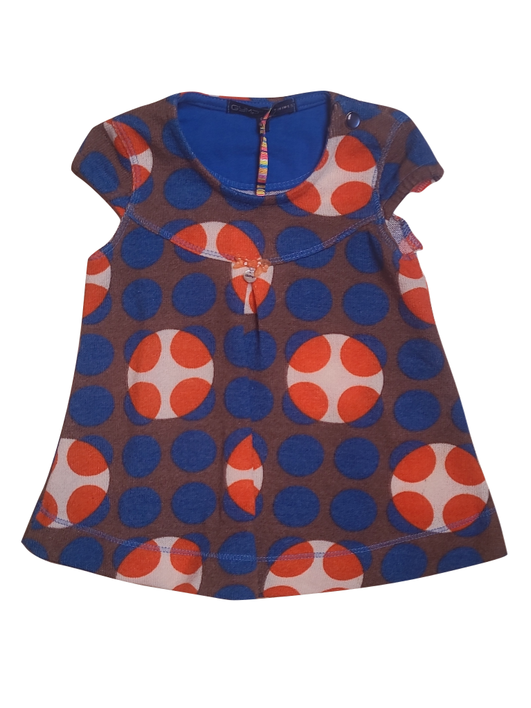 Kleed Bolletjes Gymp Blauw/Oranje
