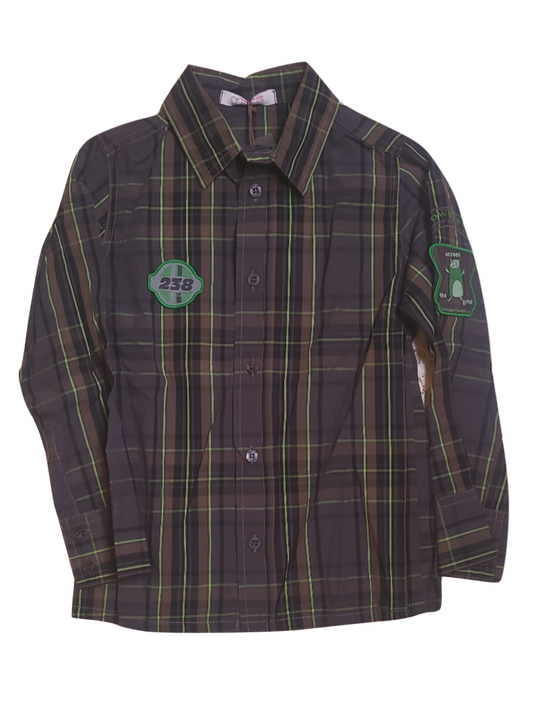 Hemd L/M Gymp Bruin/Groen Geruit