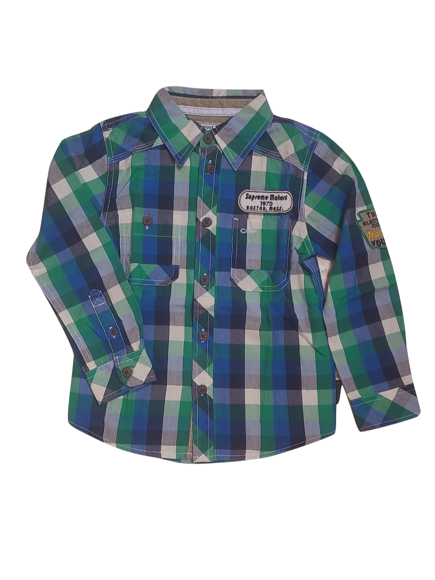Hemd L/M Tumbl &#39;N Dry Groen/Blauw Geruit