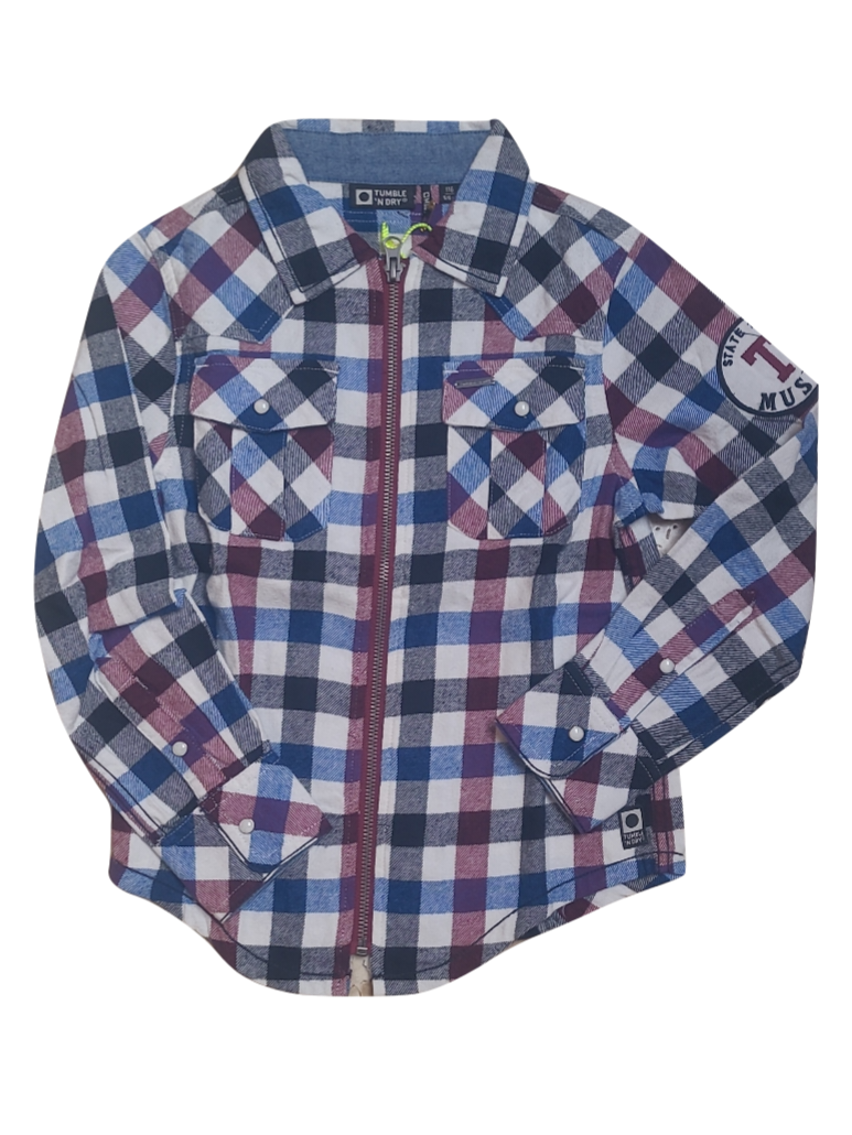 Hemd L/M Flanel Tumbl &#39;N Dry Blauw Geruit