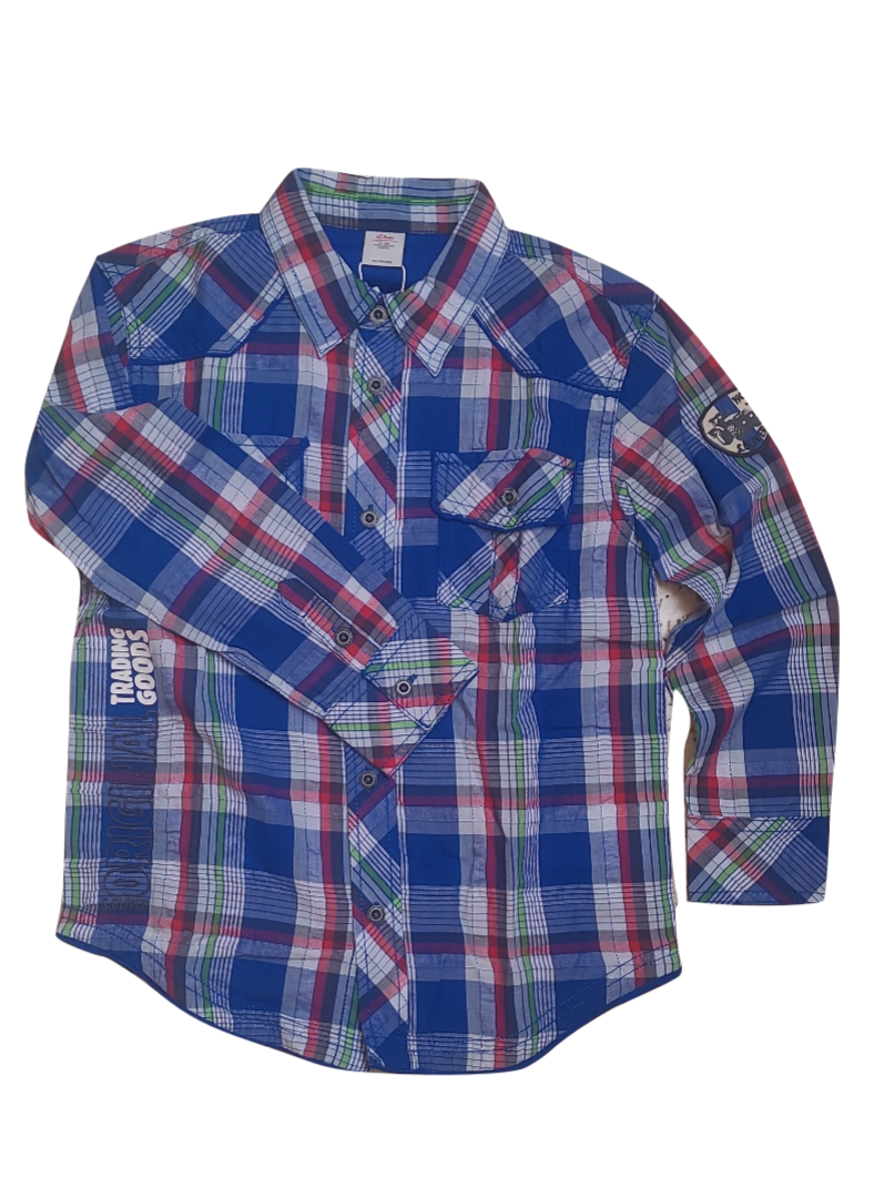 Hemd L/M S-Oliver Blauw Geruit