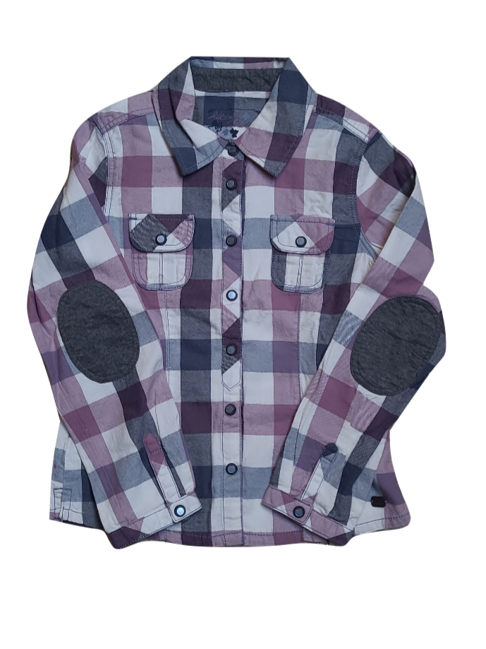 Hemd L/M S-Oliver Grijs/Paars Geruit