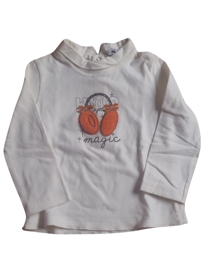 T-shirt L/M &quot;Winter Magic&quot; Gymp Ecru