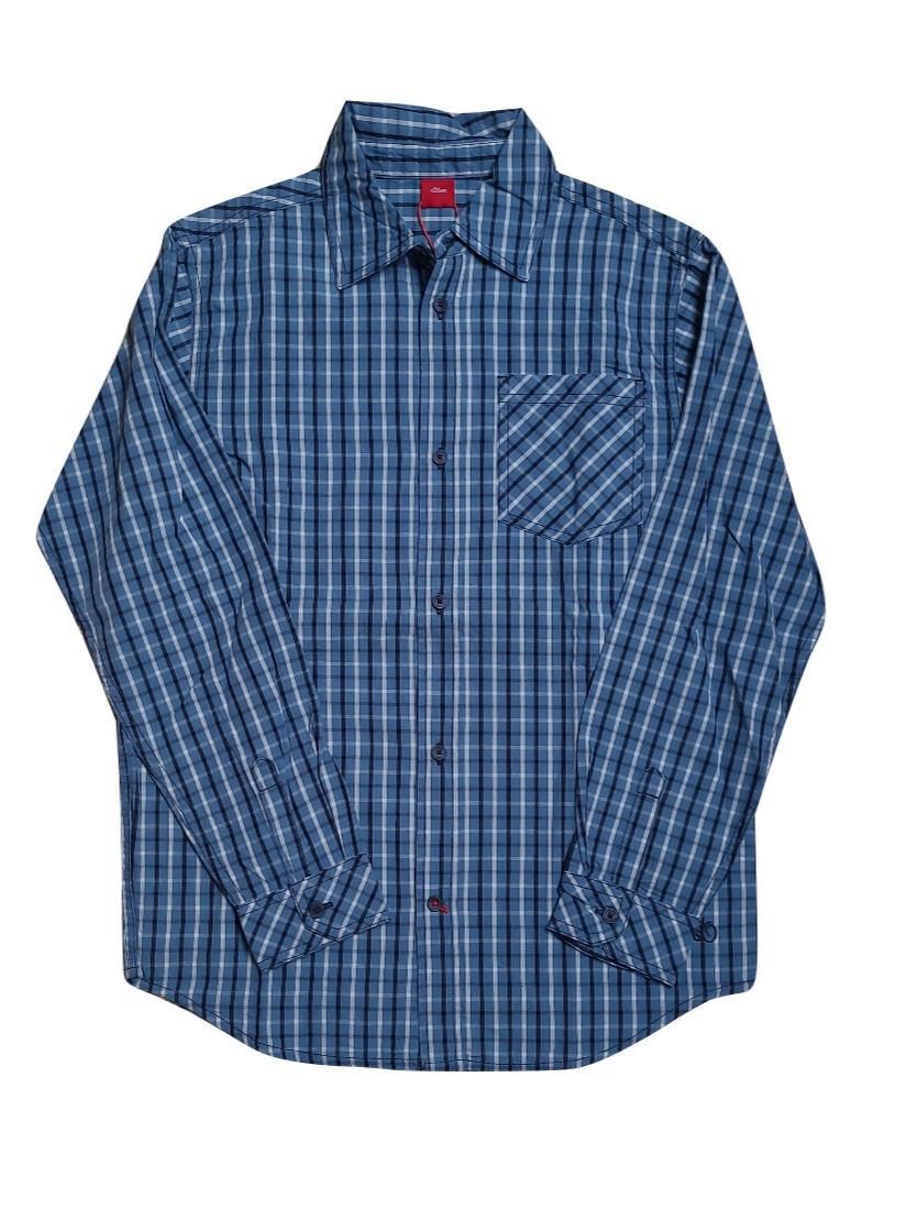 Hemd L/M S-Oliver Petrol Geruit
