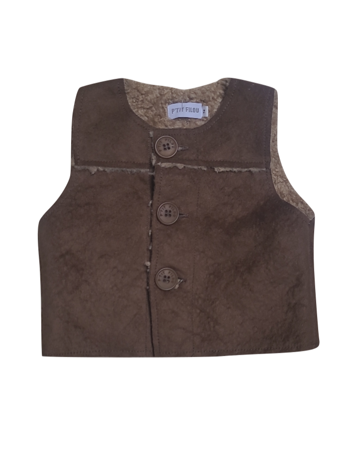 Bodywarmer Daim/Teddy P&#39;tit Filou Bruin