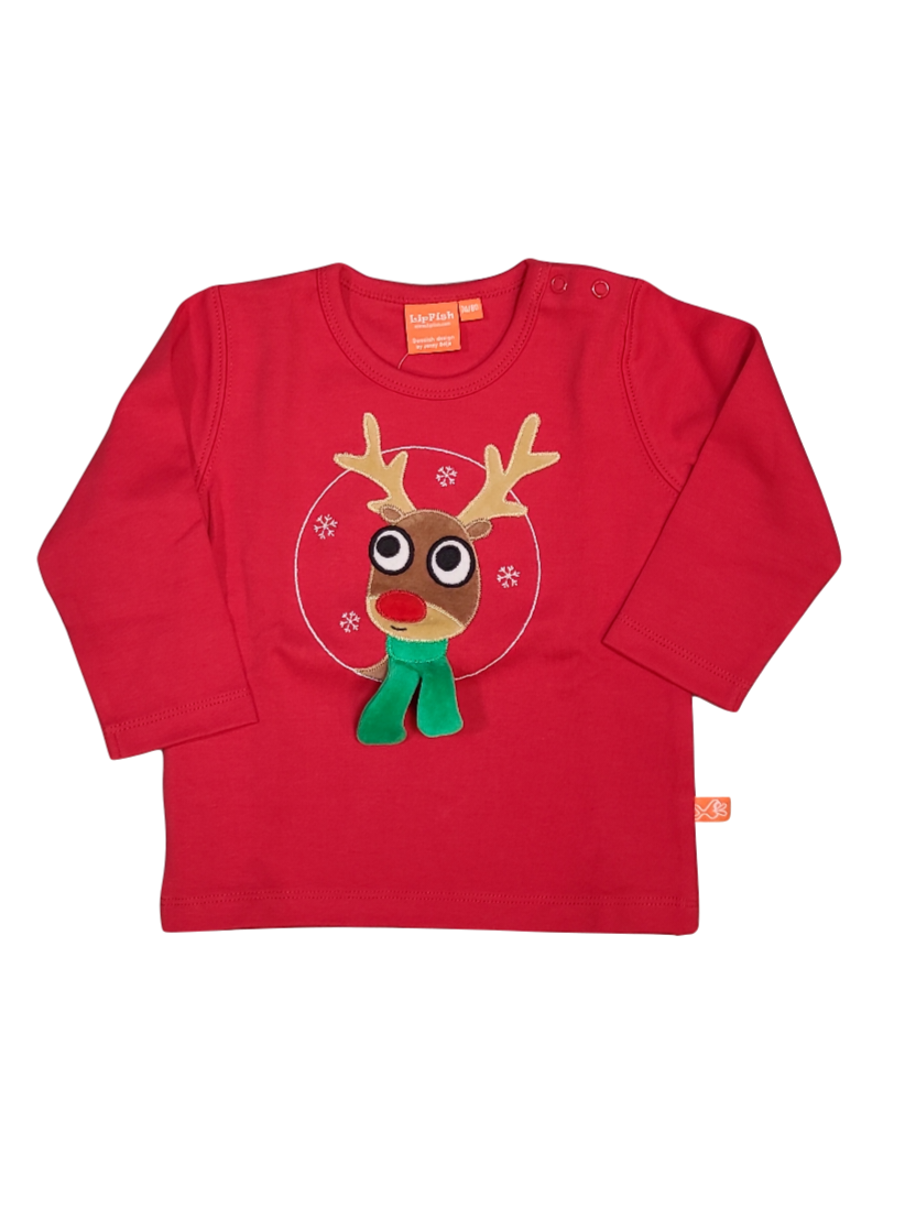 T-shirt L/M &quot;Reindeer&quot; LipFish Rood