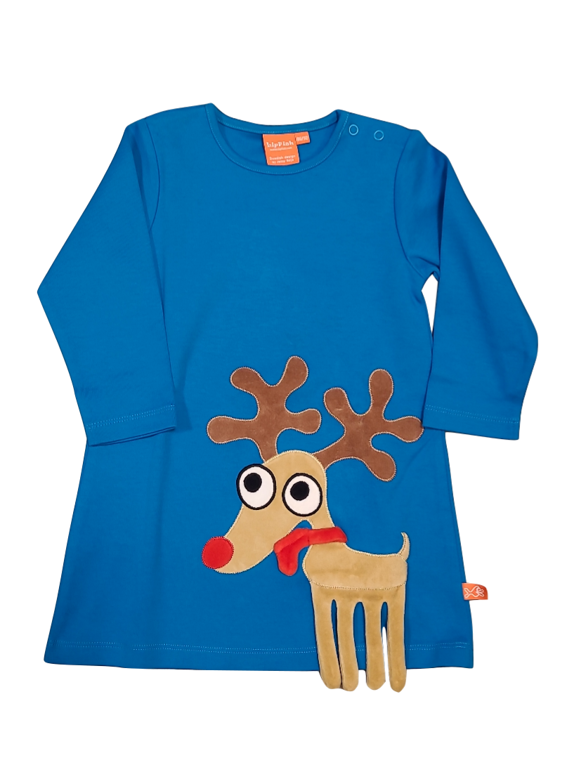 Kleed L/M &quot;Reindeer&quot; LipFish Blauw