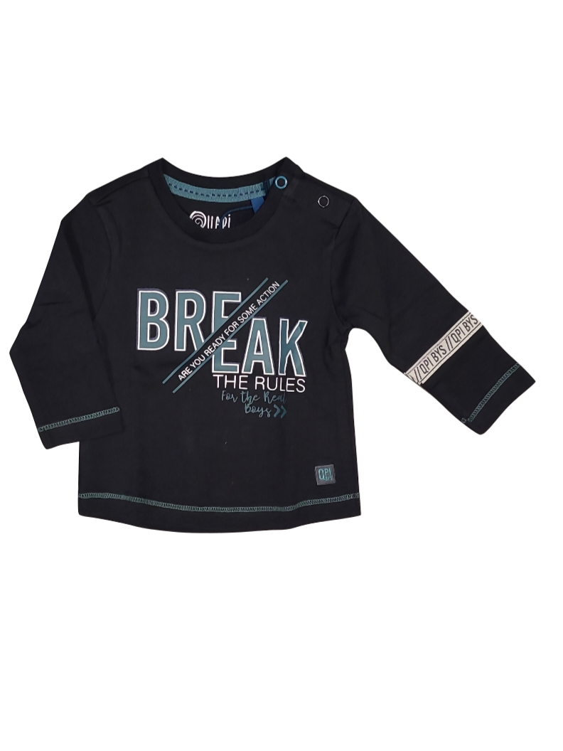 T-shirt L/M &quot;Break&quot; Quapi Donkergrijs