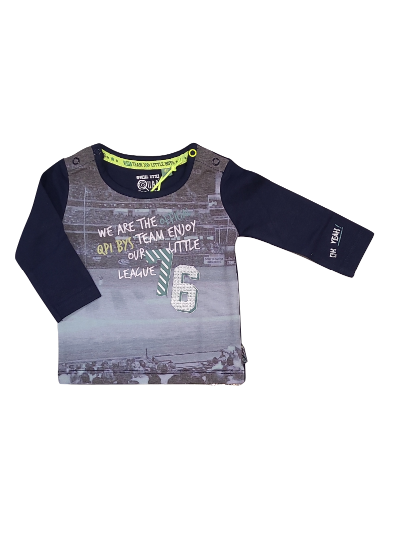 T-shirt L/M &quot;76&quot; Quapi Marine Bedrukt