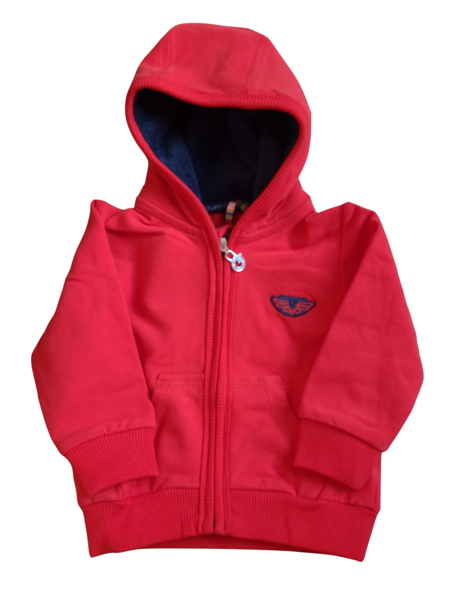 Gilet Met Kap Teddy Gymp Rood