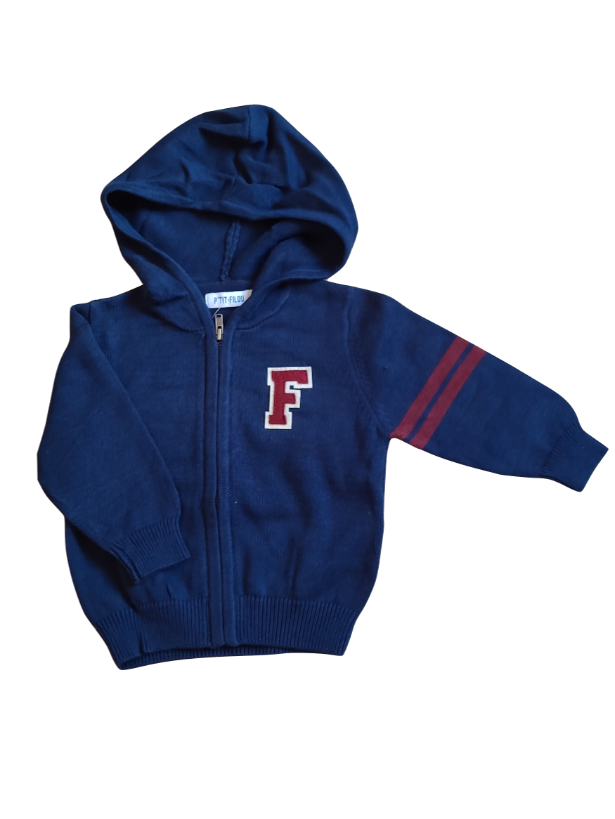 Gilet Tricot Met Kap P&#39;tit Filou Donkerblauw