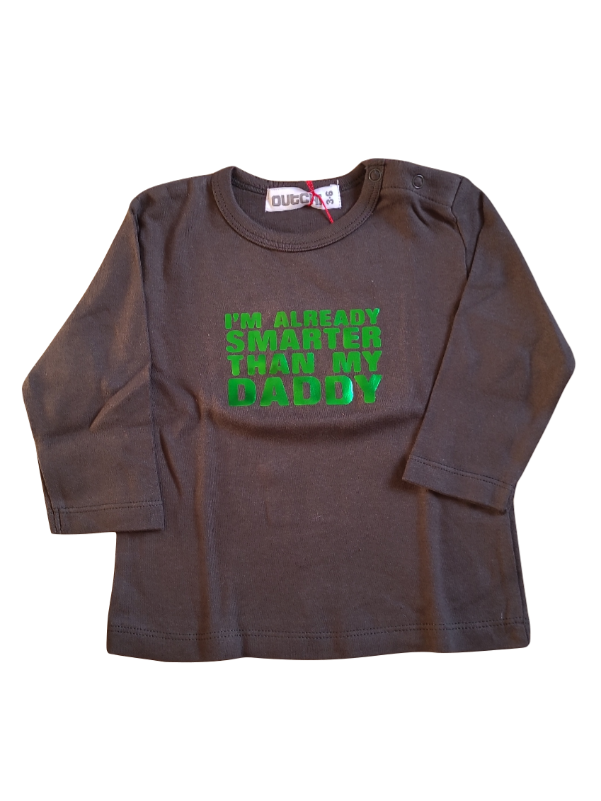 T-Shirt L:m &quot;Smarter Than My Dad &quot; Outchi Kaki
