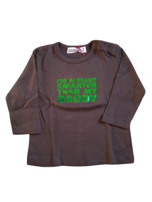 T-Shirt L:m &quot;Smarter Than My Dad &quot; Outchi Kaki