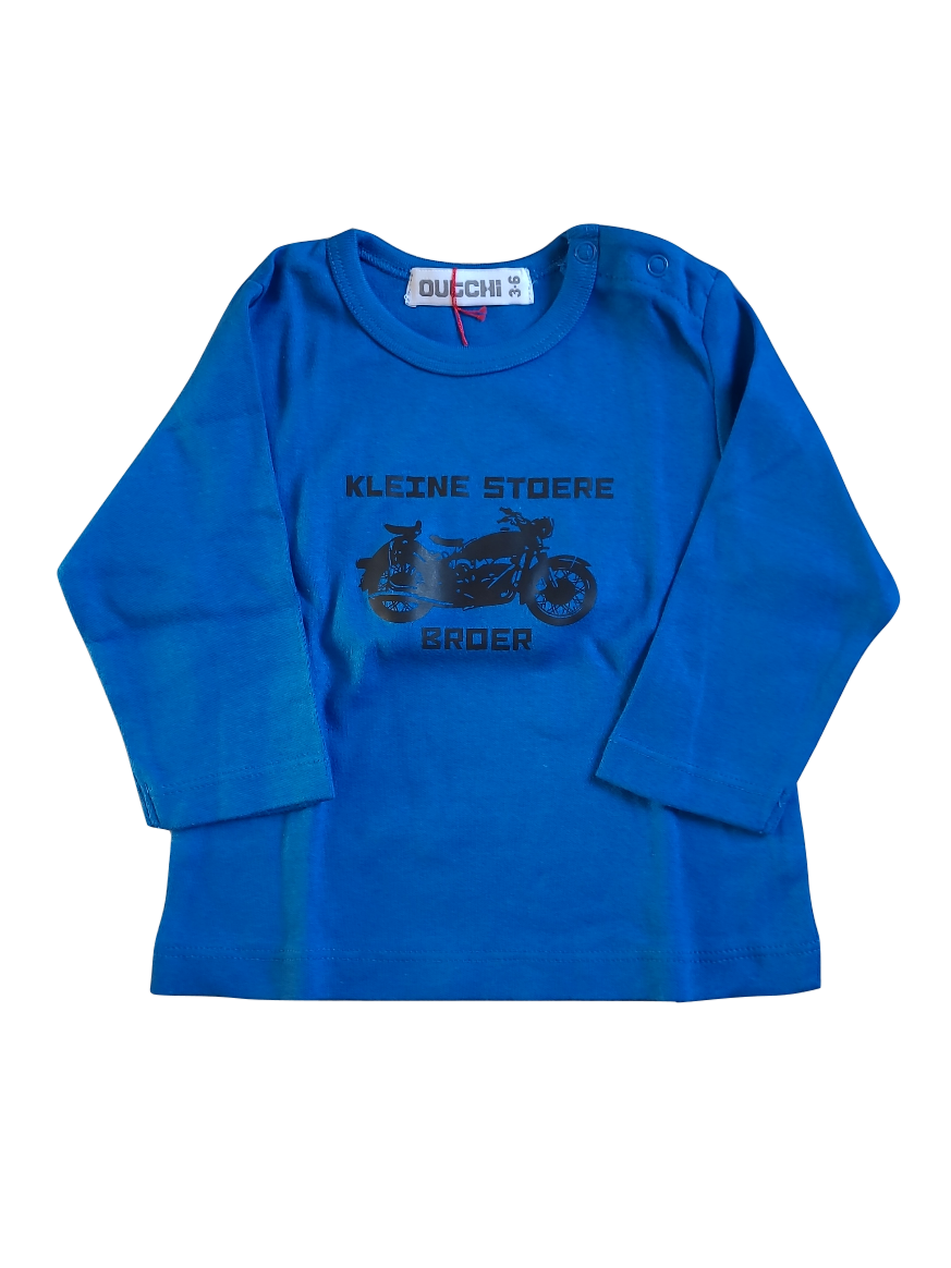 T-Shirt L/M &quot;Kleine Stoere Broer&quot; Outchi Blauw