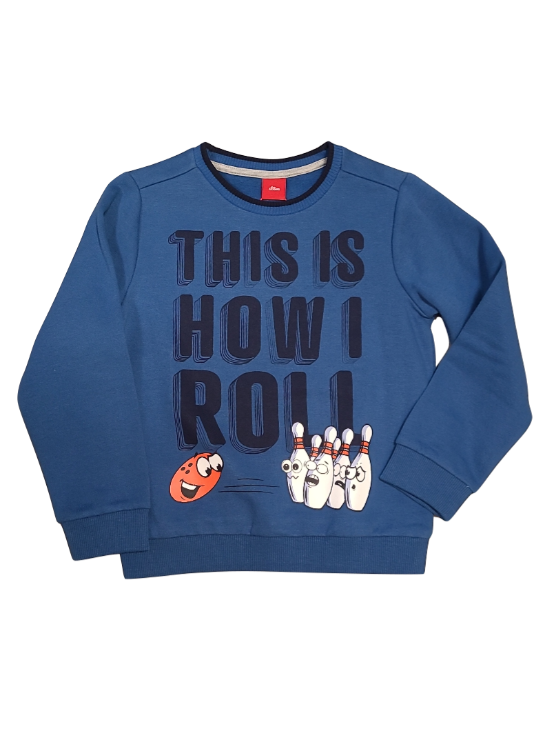 Sweater &quot;This Is How I Roll&quot; S-Oliver Blauw