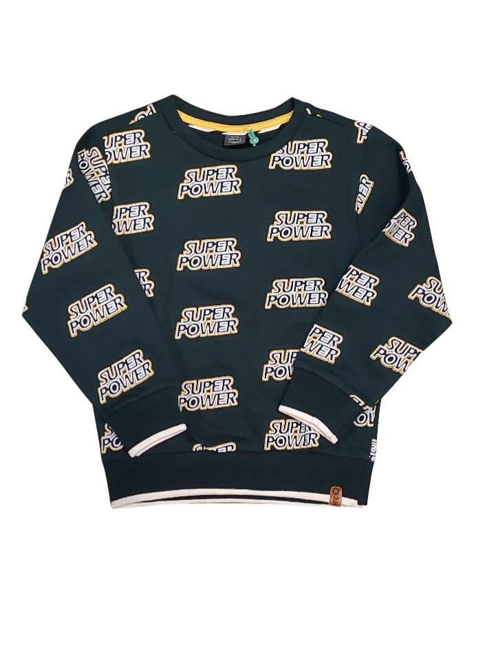 Sweater &quot;Super Power&quot; Babyface Groen