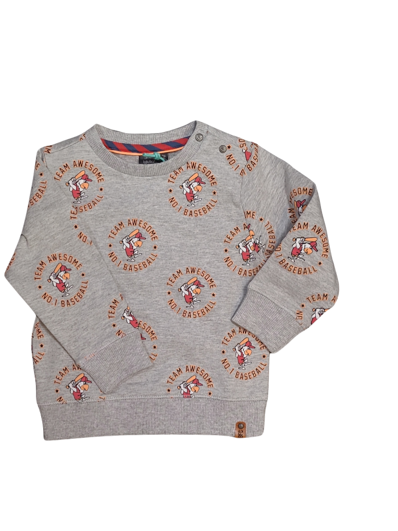 Sweater &quot;Team Awesome&quot; Babyface Grijs