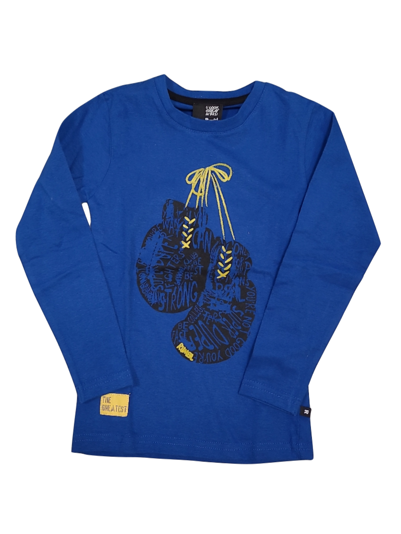 T-Shirt L/M &quot;Boxing&quot; Rumbl Blauw