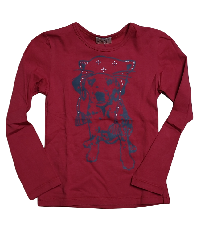 T-Shirt L/M &quot;Dog&quot; Staxo Bordeaux