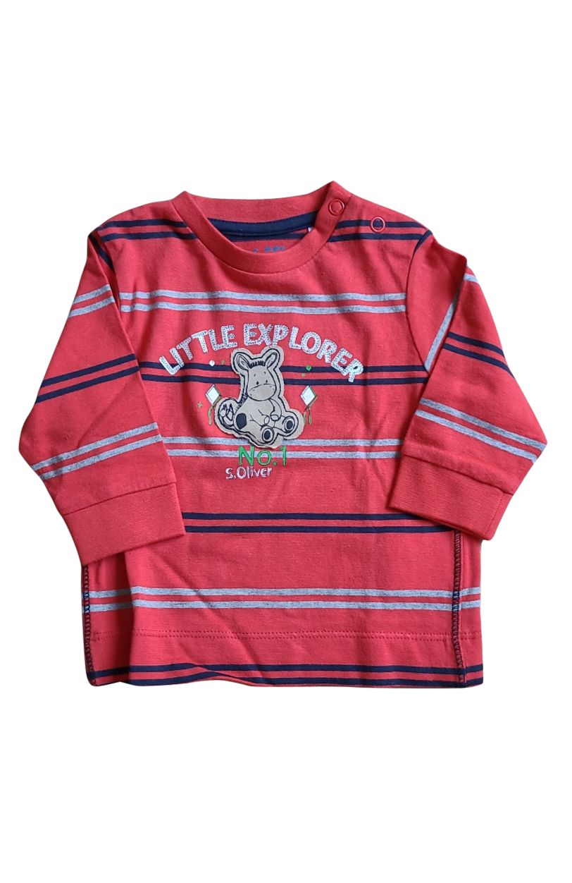 T-shirt &quot;Little Explorer&quot; S-Oliver Rood Gestreept