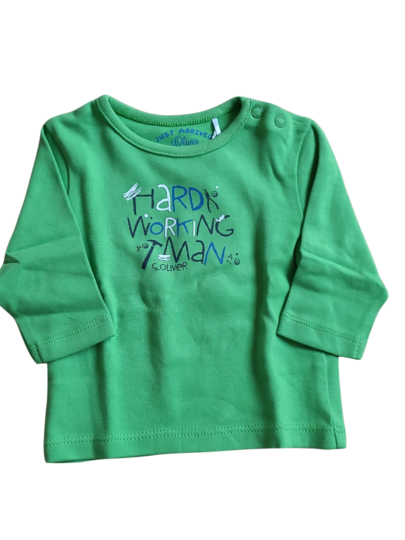 T-shirt L/M &quot;Hard Working Man&quot; S-Oliver Groen