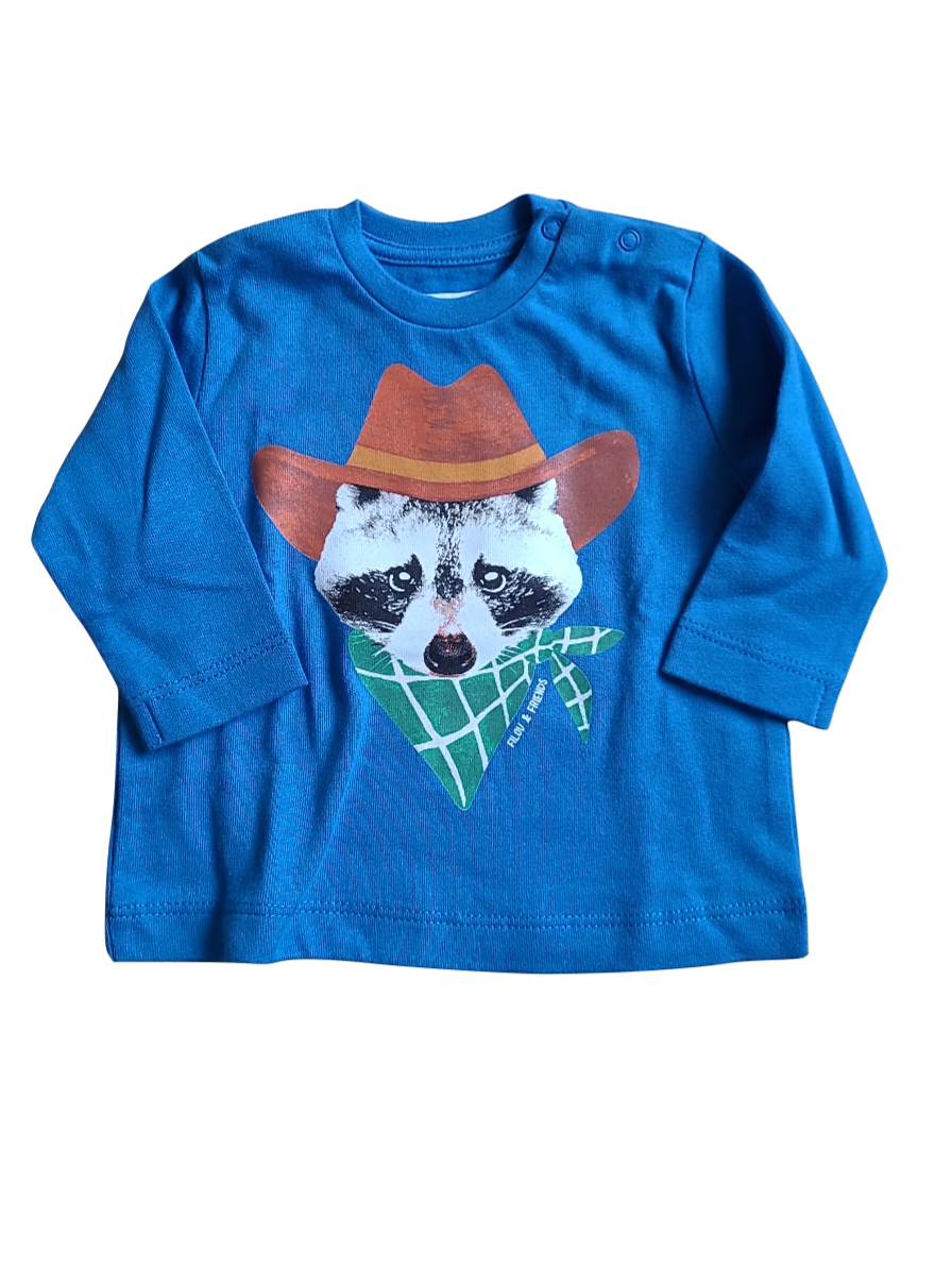 T-shirt L/M &quot;Cowboy&quot; P&#39;tit Filou Blauw