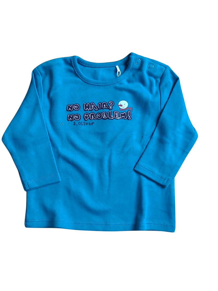 T-shirt L/M &quot;No Hair, No Problem&quot; S-Oliver Petrol
