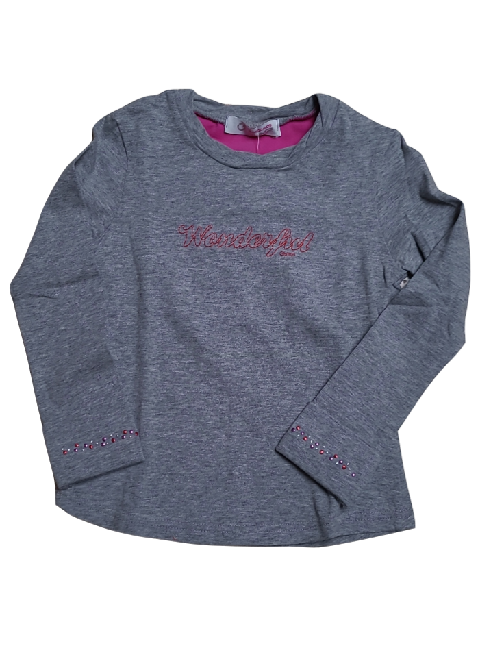 T-Shirt L/M &quot;Wonderful&quot; Gymp Grijs