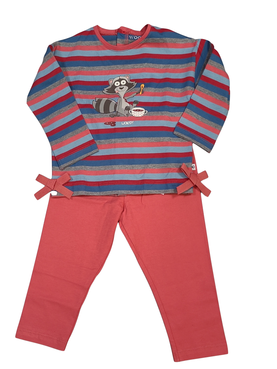 Meisjes Baby Pyjama &quot;Wasbeer&quot; Woody Multi